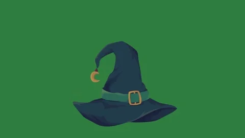 A wizard hat Chroma Key Green Screen cartoonish frame motion figure Stock Footage 337339971