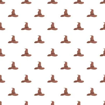 Wizard hat pattern repeating on white background 스톡 일러스트