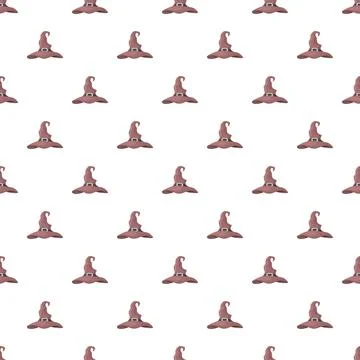 Wizard hat seamless pattern creating magical halloween background Illustrazione stock