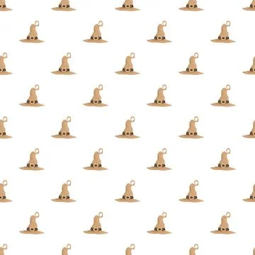 Wizard hat seamless pattern for magic halloween design Stock Illustration
