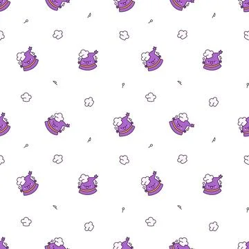 Wizard hat seamless pattern set Stock Illustration