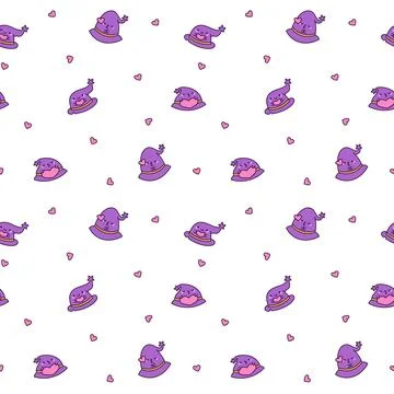 Wizard hat seamless pattern set イラスト素材
