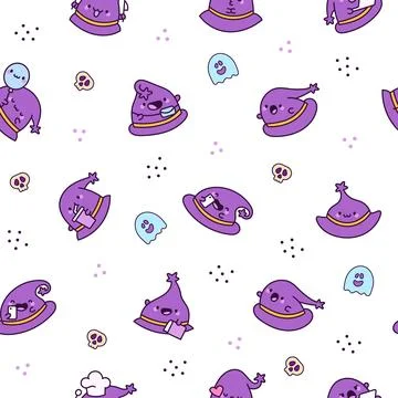 Wizard hat seamless pattern set イラスト素材