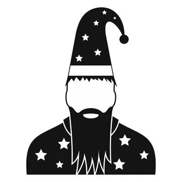 Wizard in a hat with stars Stock Illustration