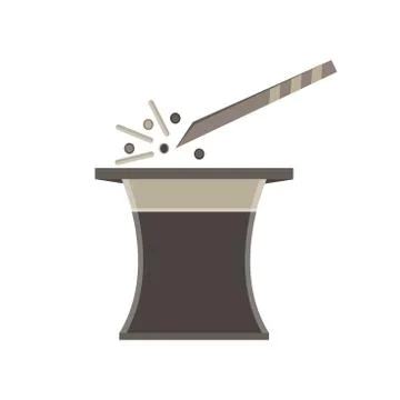 Wizard hat vector icon isolated magic white Halloween illustration cartoon fa Stock Illustration