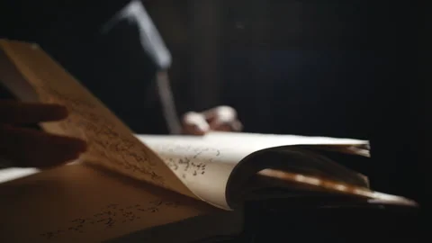 Wizard holding the magic book Video stock 99081962