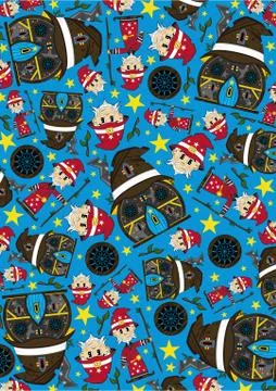 Wizard &amp; House Pattern Stock-Illustration