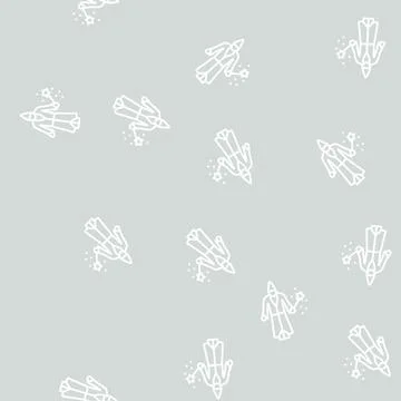 Wizard magic line seamless pattern Stock Illustration
