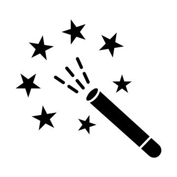 Wizard, Magic wand black icon Stock Illustration