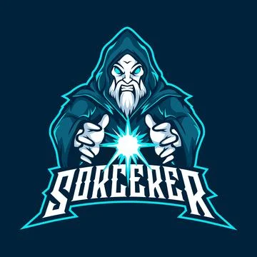 Wizard mascot logo design with modern illustration concept Stock Illustration