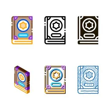 Wizard multipack book icon vector outline Stock Illustration