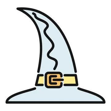 Wizard or witch hat concept flat icon Stock Illustration