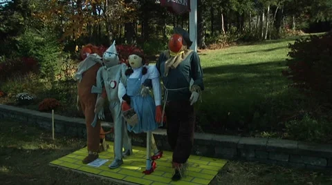 Wizard of Oz fall display in NH Stock Footage 8679260