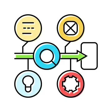 Wizard of oz testing ux ui color icon vector illustration Illustrazione stock