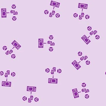 Wizard of oz testing ux ui glyph seamless pattern Illustrazione stock