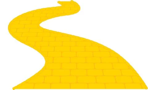 The wizard of oz yellow brick road fairytale illustration Stock Illustration