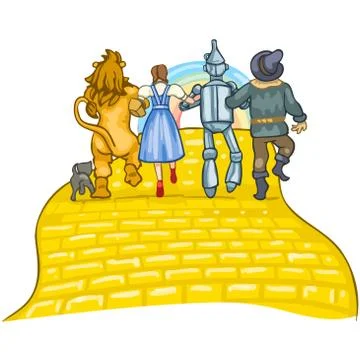 The wizard of oz yellow brick road fairytale illustration fantasy Stock Illustration