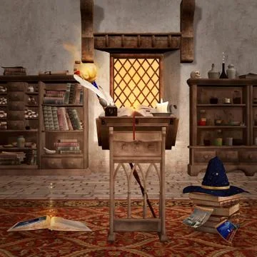 The wizard room Stock Illustration