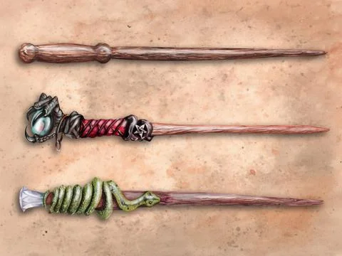 Wizard wands Stock Illustration