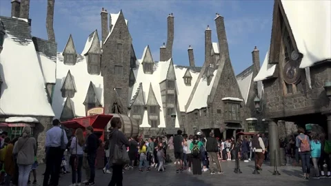 Wizarding World of Harry Potter of Universal Studios Hollywood theme park. LA Stock Footage 149471073