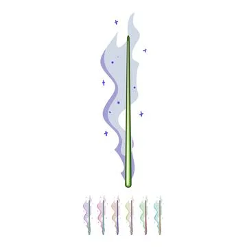 Wizardry magic stick cartoon vector graphic Stock Illustration