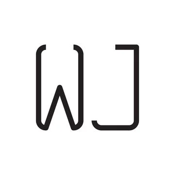 Wj initial letter vector logo icon Stock-Illustration