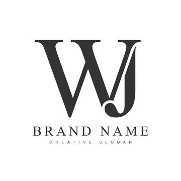 WJ trendy logotype template. Initial letter w and j classic font style. Cre.. Stock Illustration