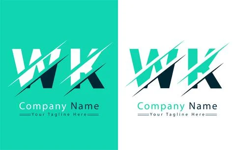 WK Letter Logo Vector Design Template Elements Stock Illustration