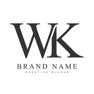 WK trendy logotype template. Initial letter w and k classic font style. Cre.. Stock Illustration