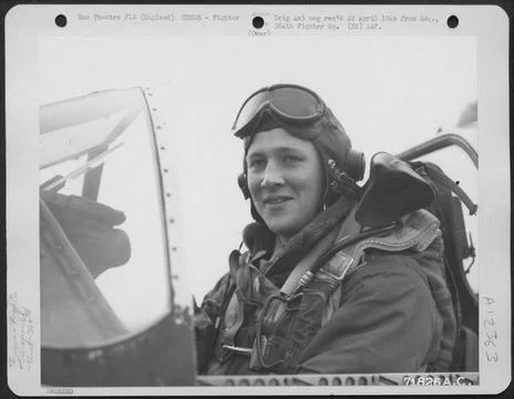W.L. Rogers, Pilot Of The 364Th Fighter Group, 67Th Fighter Wing, Poses In... Stock Photos