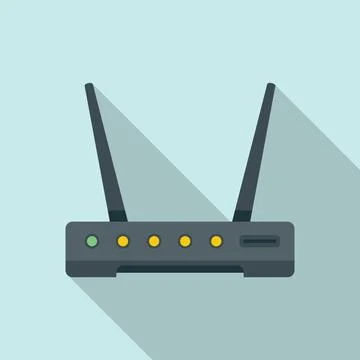 Wlan modem icon flat . Wifi internet Stock Illustration