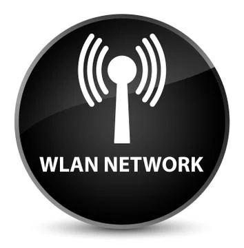 Wlan network elegant black round button Stock Illustration