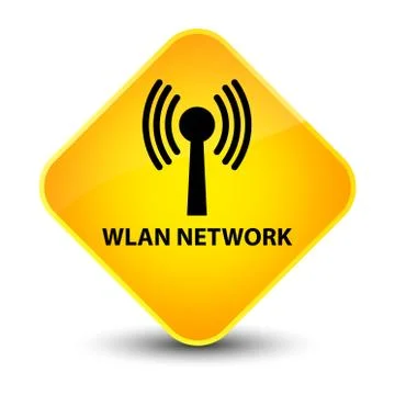 Wlan network elegant yellow diamond button Stock Illustration