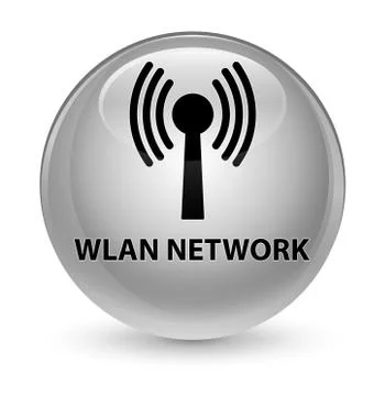 Wlan network glassy white round button Stock Illustration