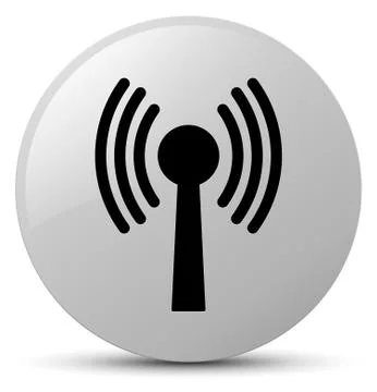 Wlan network icon white round button Stock Illustration