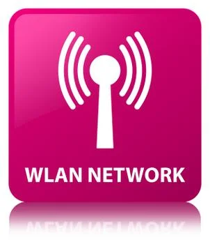 Wlan network pink square button Stock Illustration