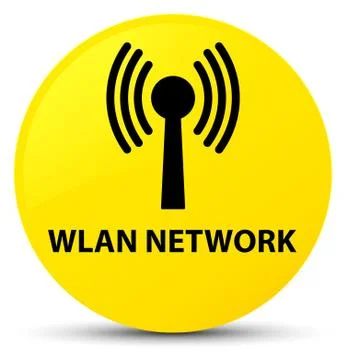 Wlan network yellow round button Stock Illustration