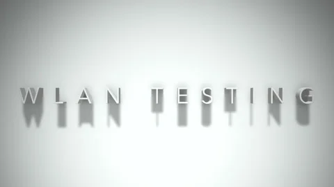 Wlan testing 3D title animation white text on a white background Stock Footage 299748808