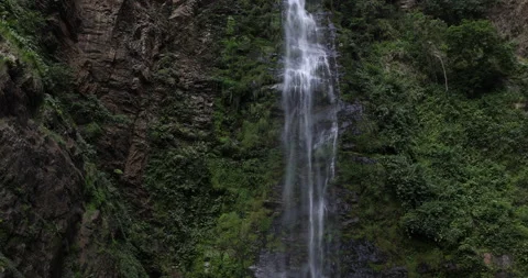 Wli falls Ghana highest Volta area tilt up 4K Stock Footage 168786146