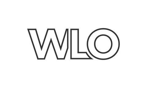 WLO logo design template with strong and modern bold text. Initial based ve.. Stock Illustration