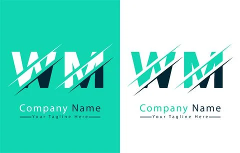 WM Letter Logo Design Template. Vector Logo Illustration Stock Illustration