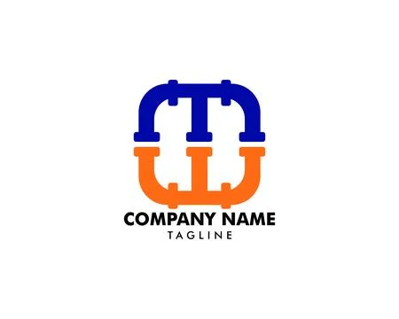 WM Pipe Letter Logo Icon Design Stock Illustration
