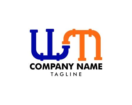WM Pipe Letter Logo Icon Design Stock Illustration