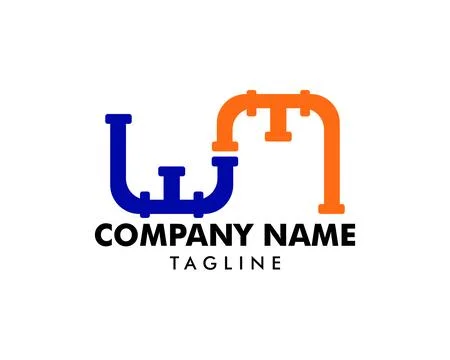 WM Pipe Letter Logo Icon Design Stock Illustration