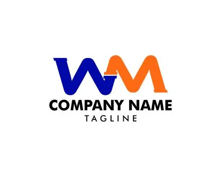WM Pipe Letter Logo Icon Design Stock Illustration