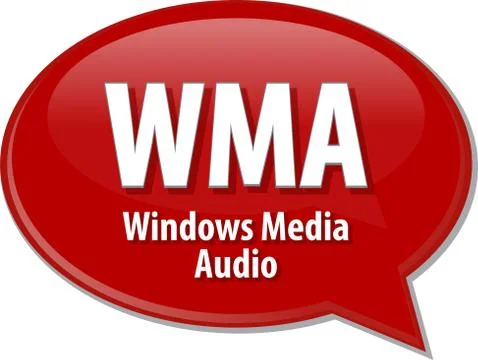 WMA acronym definition speech bubble illustration Stock Illustration