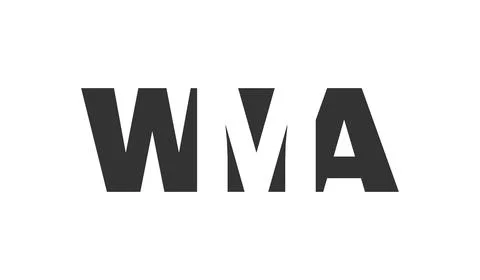 WMA logo design. Initial letter W M A bold font style for tech startups, co.. Stock Illustration