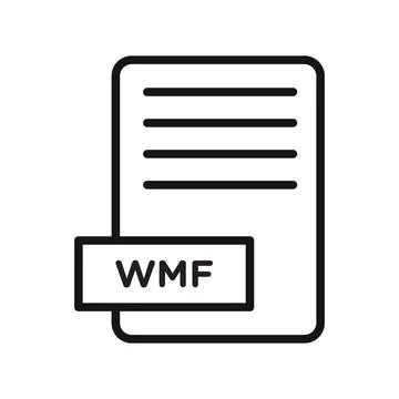 WMF File Document Icon Black line art vector Stockillustratie
