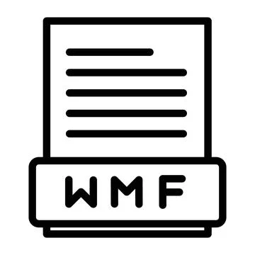 WMF File Document Icon design in filled and outlined style Illustrazione stock