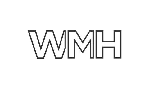 WMH logo design template with strong and modern bold text. Initial based ve.. Stock Illustration